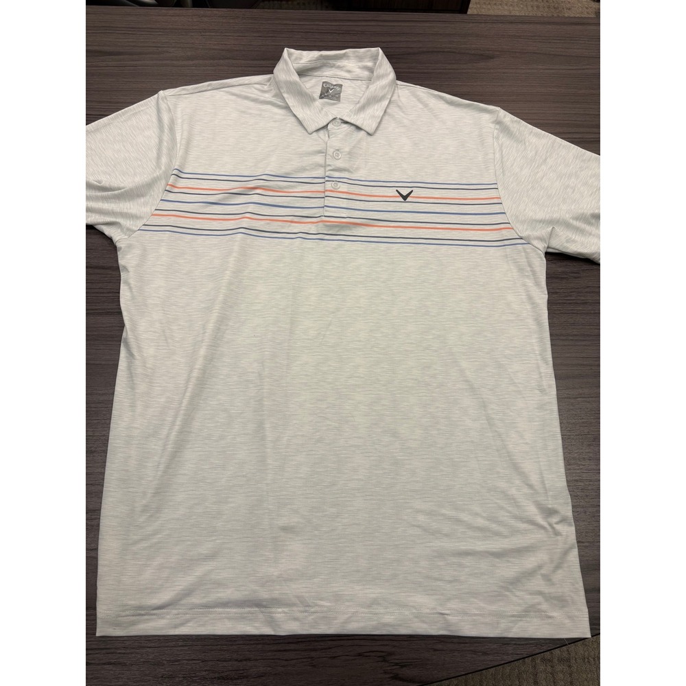 Callaway Opti-Dri Golf‎ Polo Shirt Mens XL Striped Short Sleeve